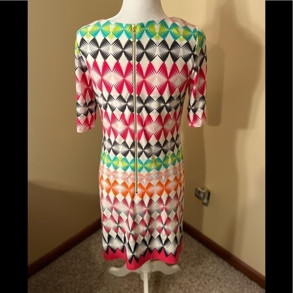 Eliza J Rainbow Multi Color Shift Dress Sz 6 NWOT - Picture 4 of 9